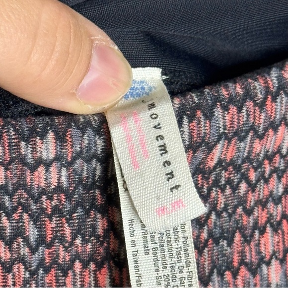 Free People Movement Wild and Free Black Gray Peach Workout Leggings - Picture 7 of 11